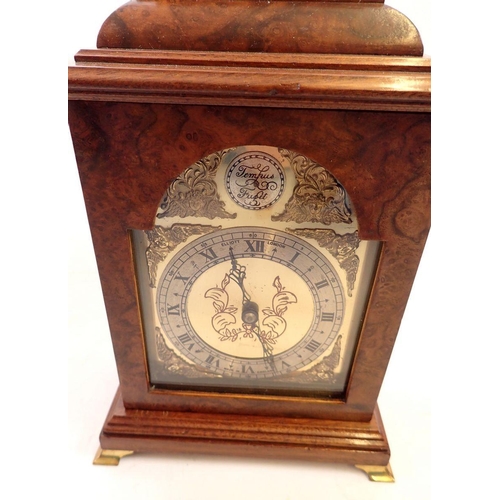 736 - An Elliott walnut Georgian style mantel clock, 26cm tall