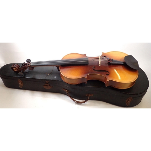 758 - A Viola with two piece 15 1/2 