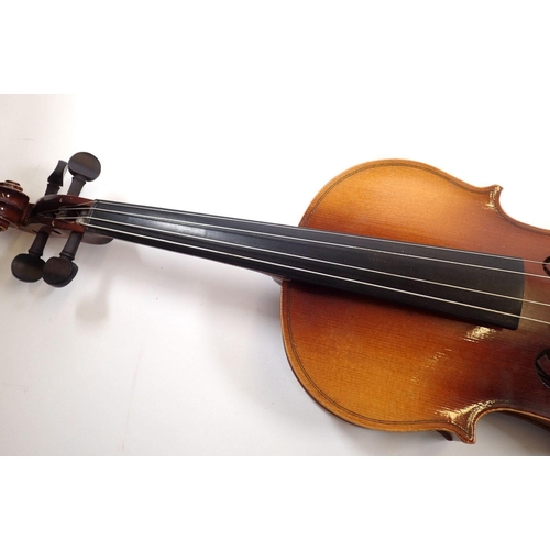 758 - A Viola with two piece 15 1/2 