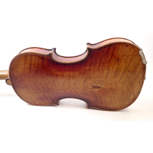 759 - A  19th century full size violin after Joseph Guarnerius, with 14