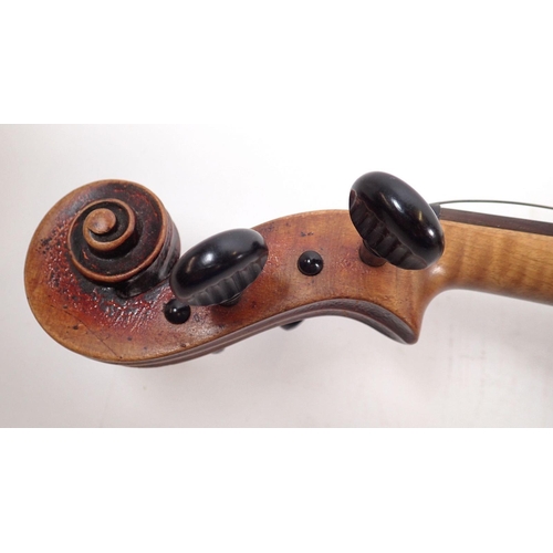 759 - A  19th century full size violin after Joseph Guarnerius, with 14