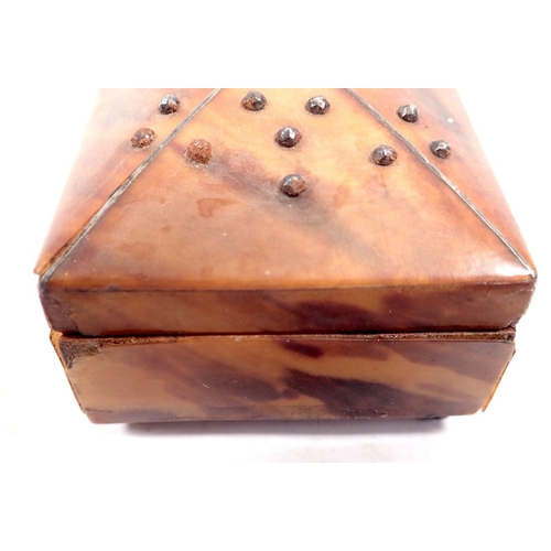 771 - A 19th century small tortoiseshell and metal studded box, 8 x 5.5 x 3.5cm