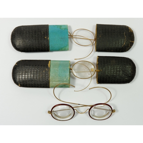 785 - Three antique sets of spectacles, two cased