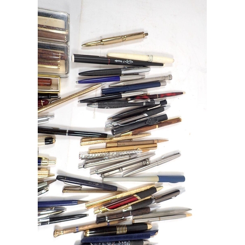 794 - A large box of ball point pens, fountain pens, pencils etc.