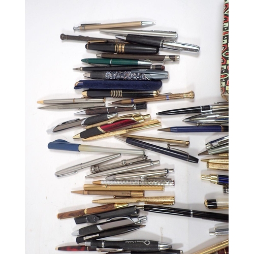 794 - A large box of ball point pens, fountain pens, pencils etc.