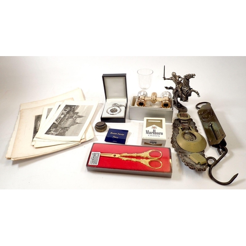 803 - A box of miscellaneous collectables including unframed engravings