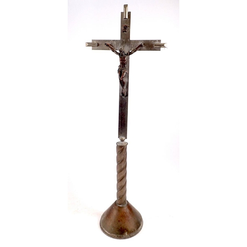 839 - A metal crucifix, 62cm high