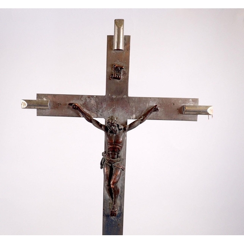 839 - A metal crucifix, 62cm high