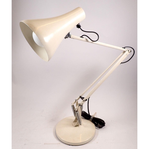 840 - A retro white angleposie lamp on circular base