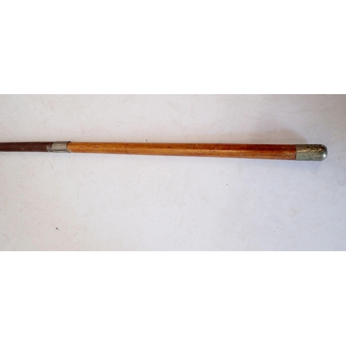 860 - A Victorian coaching whip with wooden handle