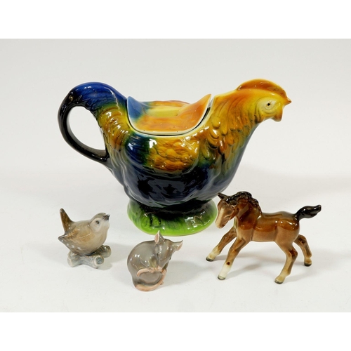 94 - A Denmark Copenhagen miniature wren and a Denmark B & G miniature mouse together with a Beswick foal... 