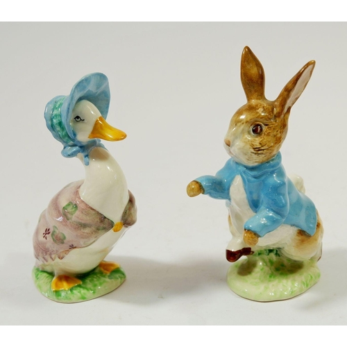 97 - A Beswick Jemima Puddleduck and Peter Rabbit from Beatrix Potter, 11cm tall