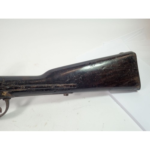 1160 - An antique percussion action shot gun, 84cm long