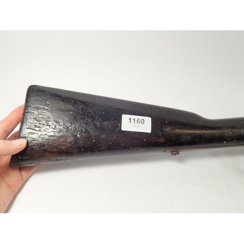 1160 - An antique percussion action shot gun, 84cm long