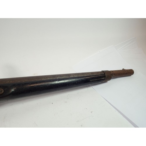 1160 - An antique percussion action shot gun, 84cm long