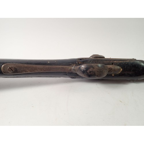 1160 - An antique percussion action shot gun, 84cm long