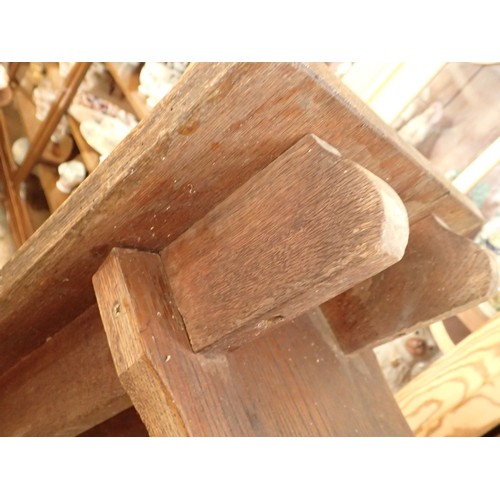 1289 - An old oak bench, 122cm long, 35cm tall