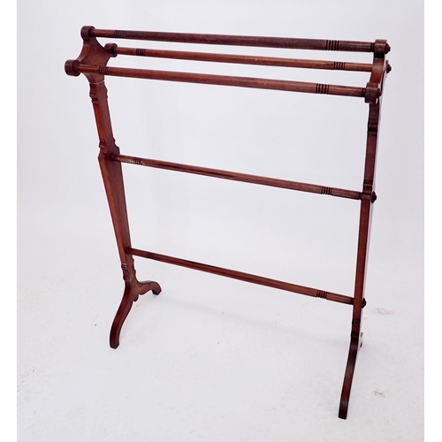 1059 - An Edwardian mahogany towel rail, 72cm x 20cm x 92cm high