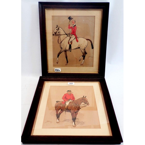 1064 - A pair of Snaffles prints of huntsmen, 30 x 25cm