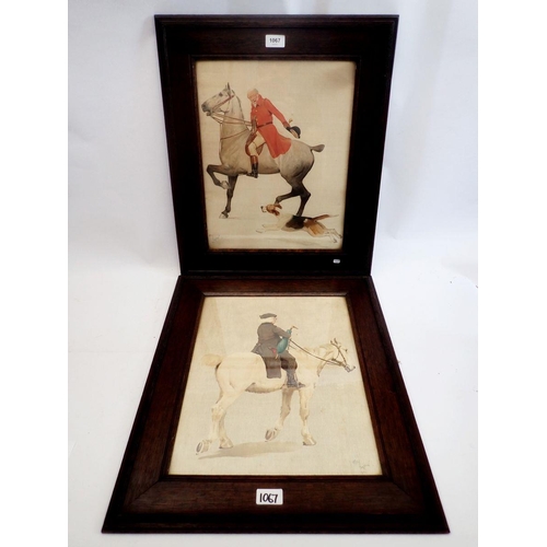 1067 - A pair of Cecil Aldin prints huntsman and country gentleman on horse, 40 x 32cm