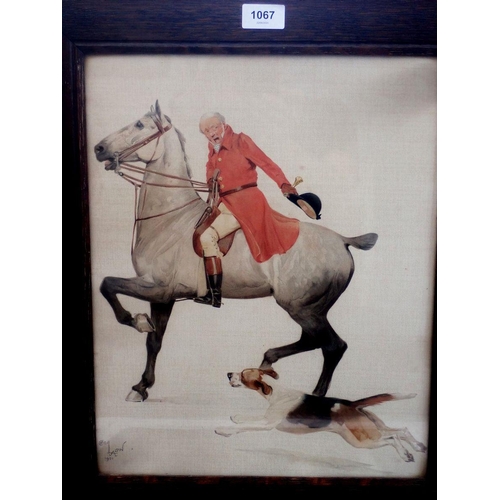 1067 - A pair of Cecil Aldin prints huntsman and country gentleman on horse, 40 x 32cm