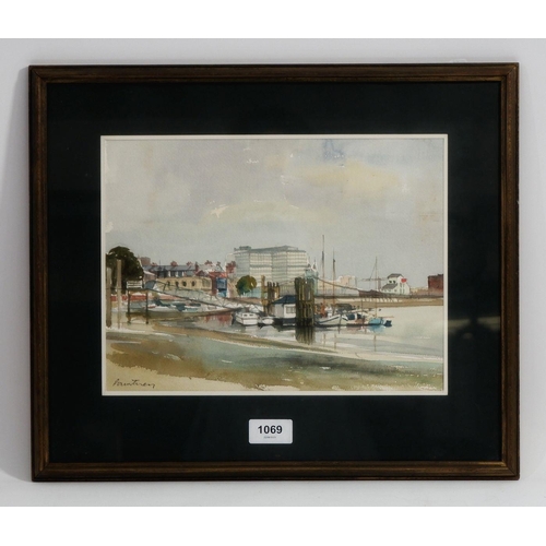 1069 - Jack Pountney - watercolour The Thames at Hammersmith, 22 x 30cm