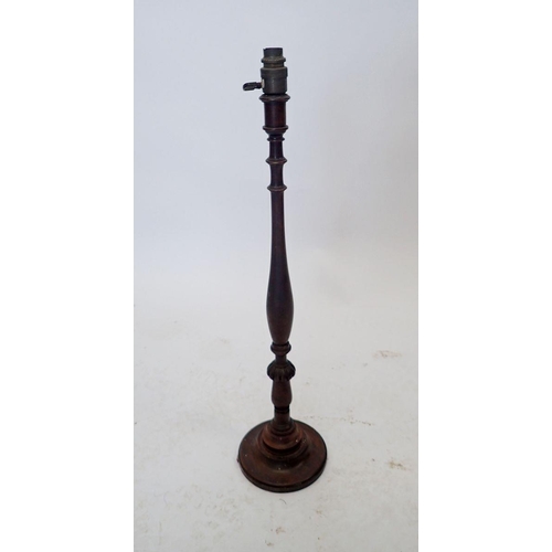 1072 - An oak table lamp with turned column, 68cm high