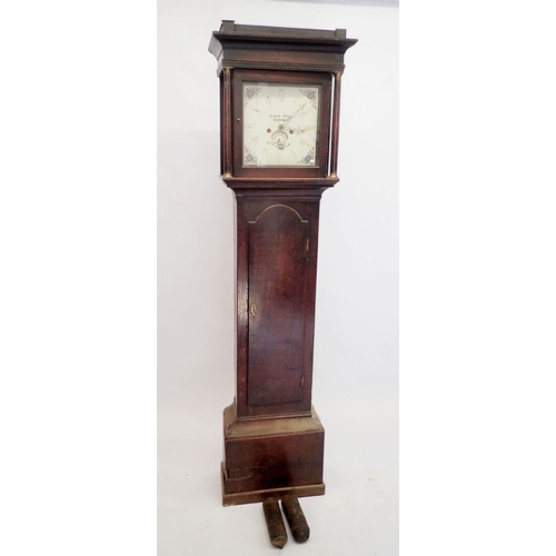 1074 - An 18th century oak longcase clock with painted face by Richard Crew of Tewkesbury,