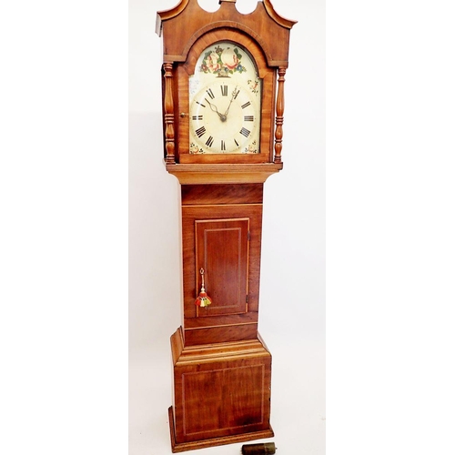 1081 - A Victorian 30 hour long case clock with painted face