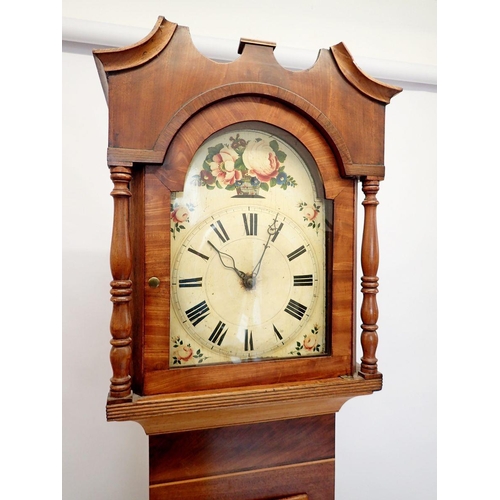 1081 - A Victorian 30 hour long case clock with painted face