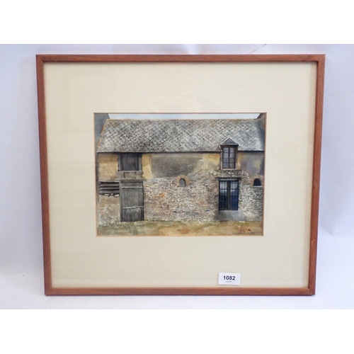 1082 - Dammon Bell - watercolour stone buildings, 21 x 29cm