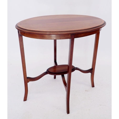 1087 - An Edwardian mahogany oval occasional table, 68cm wide x 45cm deep