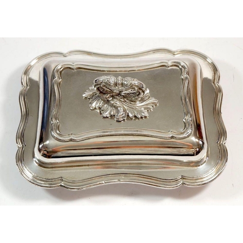 156 - A Victorian silver plated entrée dish with foliate handle