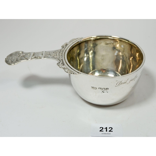 212 - An unusual silver ceremonial drinking cup, London 1902 by Elkington & Co. engraved 'Deal Justly, Liv... 