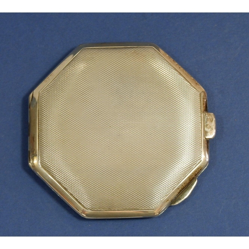 221 - A silver and enamelled compact decorated with pennants, Birmingham 1955 by John William Barrett