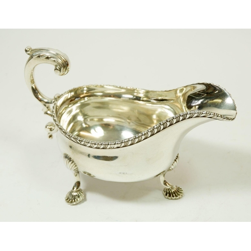 231 - A large silver sauce boat by James Henry and Herbert Barraclough of London & Leeds 1906, 315g