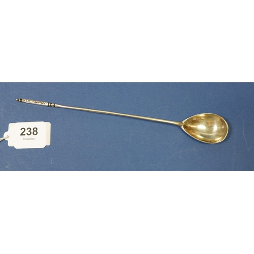 238 - A Norwegian silver spoon with long handle engraved to terminal, marked 830