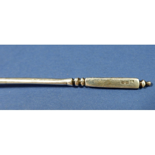 238 - A Norwegian silver spoon with long handle engraved to terminal, marked 830