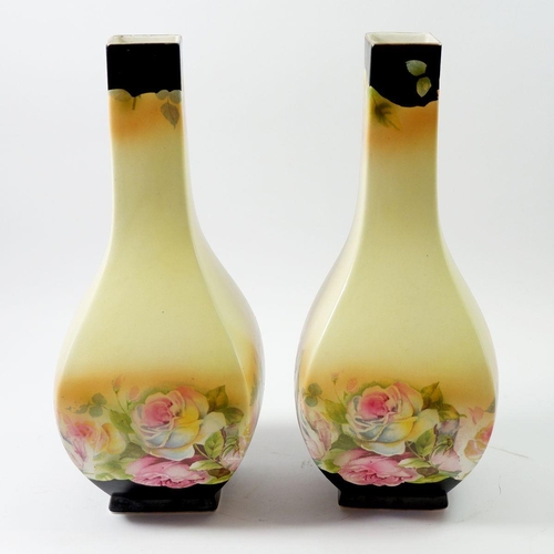 3 - A pair of Burleigh Ware floral printed vases, 31cm tall