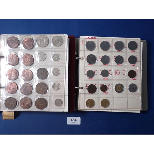 484 - Two coin albums including: world coinage 19th and 20th century with examples: Australia, Canada, Cha... 