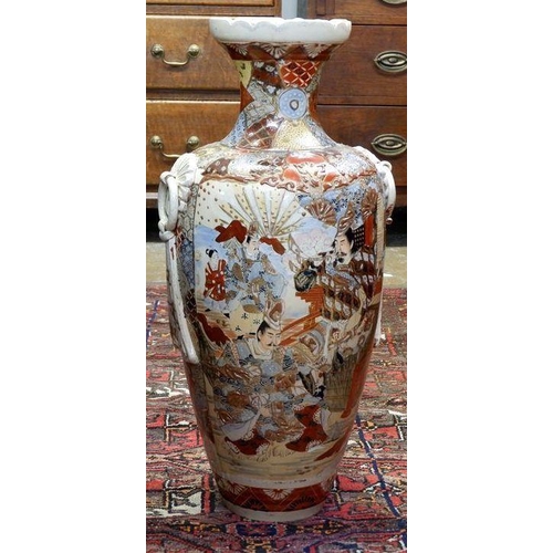 56 - A large Japanese satsuma vase, 62cm tall