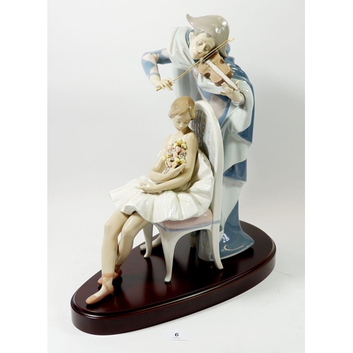 6 - A Lladro group 'Jester's Serenade' 05932, limited edition no 1512 of 3000, boxed - violin scroll end... 