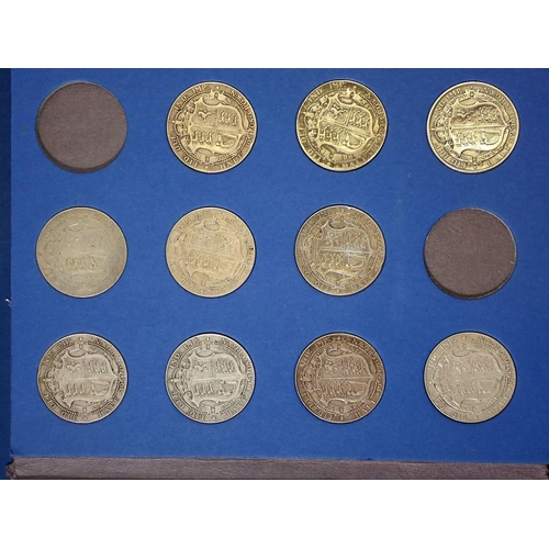 610 - A quantity of silver content British coinage including: coin folder halfcrowns (not complete) contai... 