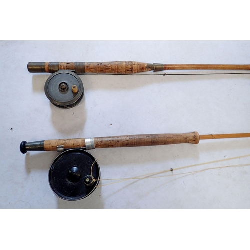 A Hardy Reservoir cane fly fishing rod with Gilmour Allcocks reel