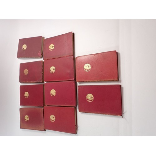 676 - A set of red leather bound Rudyard Kipling approx 30