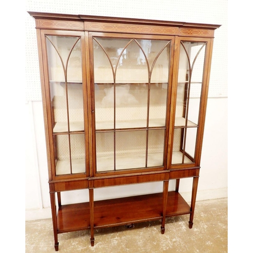 1183 - An Edwardian mahogany display cabinet with arch glazed single door