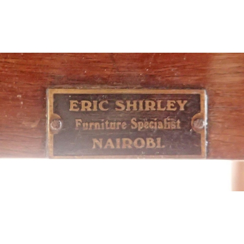 1185 - An early 20th century circular mahogany coffee table by Eric Shirley, Nairobi, Kenya, 75cm diameter