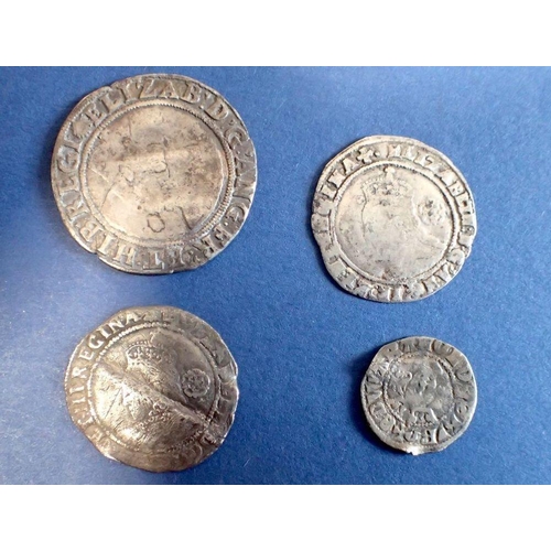 471 - A quantity of silver hammered coins including: Edward I penny: 1272 - 1307, Elizabeth I shilling 158... 