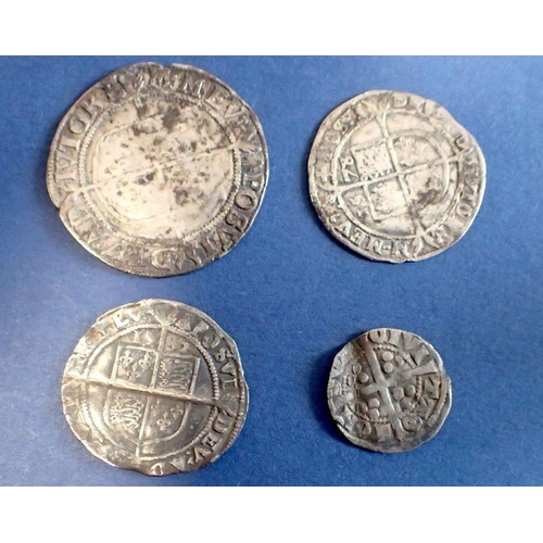 471 - A quantity of silver hammered coins including: Edward I penny: 1272 - 1307, Elizabeth I shilling 158... 