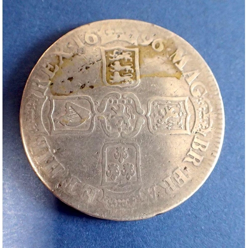 475 - Silver crown William III 1696 Octavo third bust - Condition: Fair